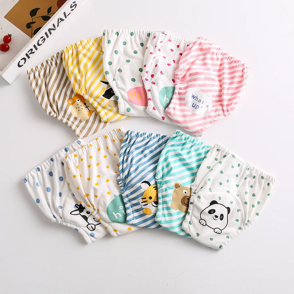 Reusable Baby Diapers 7 Layers Breathable Cotton Panties Newborn Cloth Underwear Infant Toddler Training Pant Boys Girls Diaper