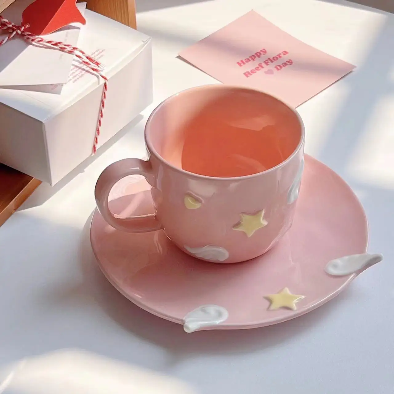 

Кофейная чашка в Корейском стиле, керамическая чашка с ручной росписью, звезда, луна, бытовая чашка для воды, чашка для послеобеденного чая, чашка для черного чая, звезда, луна