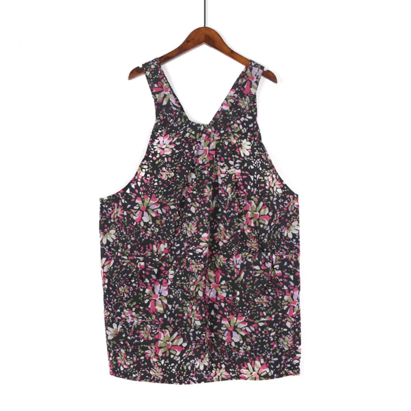 

Фартук в пасторальном стиле, Цветочный Свежий кухонный фартук в японском стиле, женский домашний жилет для готовки без рукавов в Корейском стиле для взрослых