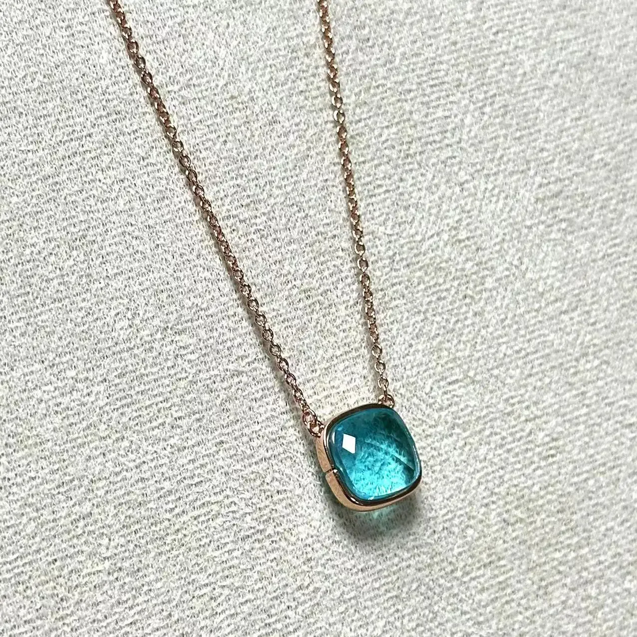 10 мм кулон Нудо для женщин инкрустация цирконом с синим топазом ожерелье в форме