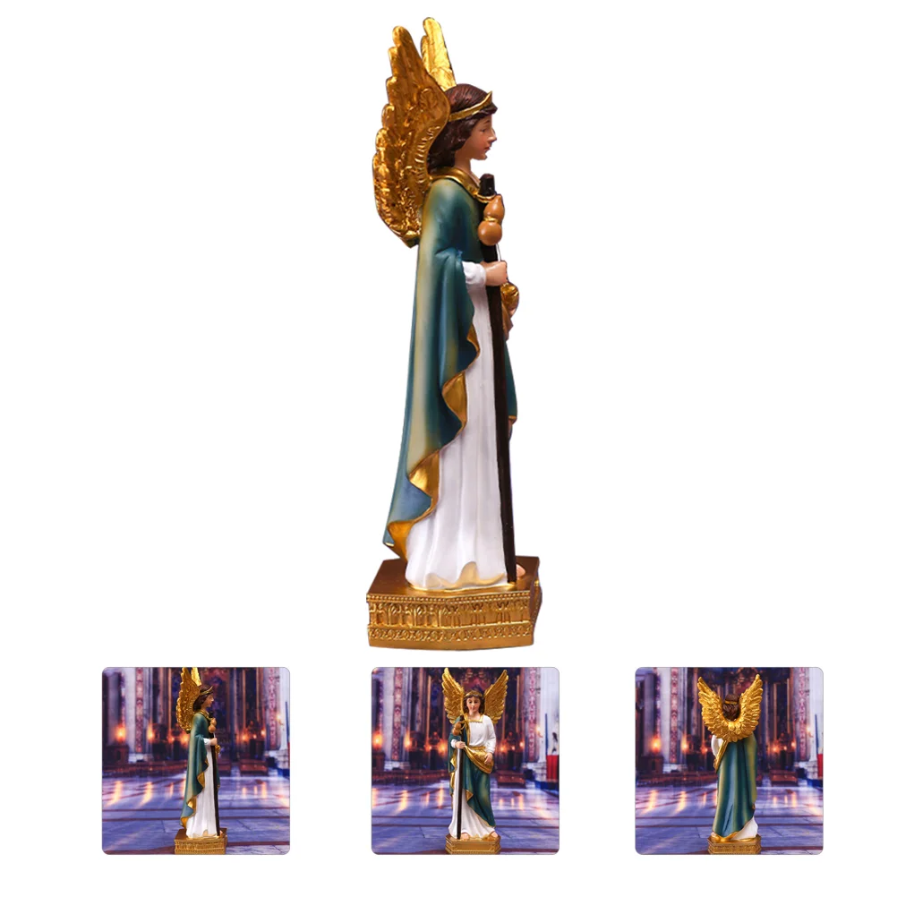 

Sacred Delicate Kind Decorative Resin Desktop Ornament Statue San Rafael Figurine for Home Decor