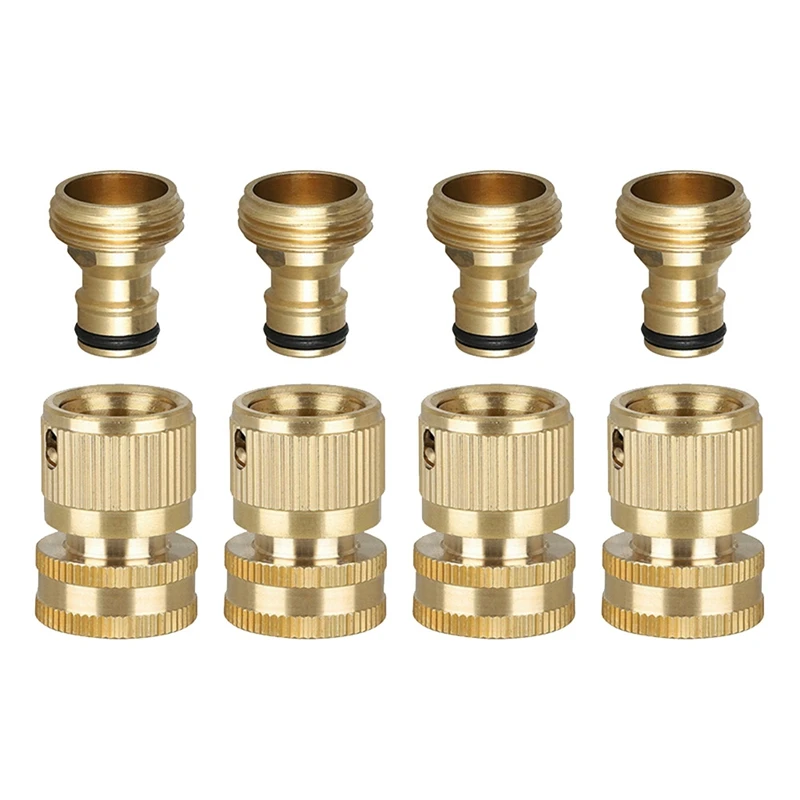 

Garden Hose Quick Connect Accessories Brass Quick Connector Fitting Brass 3/4 Turn 1/2 Female Quick Connector