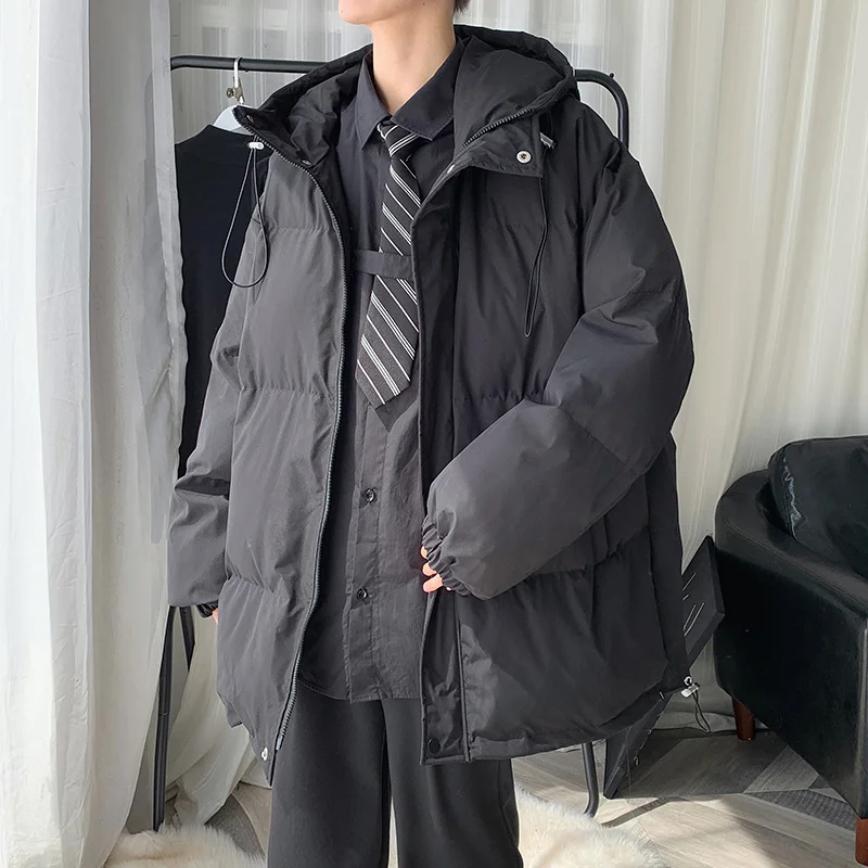 Winter Jacket Men Warm Fashion Casual Thickened Down Jacket Men Streetwear Korean Loose Hooded Short Coat Mens Parker Clothes