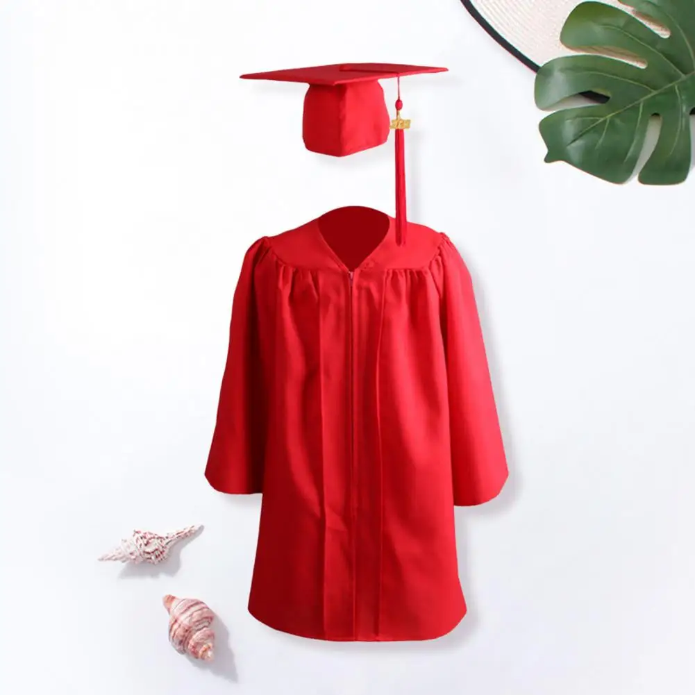 

1 Set Unique Colorfast with Hat Children Nude Color Graduation Gown Student Supplies Academic Dress Graduation Gown