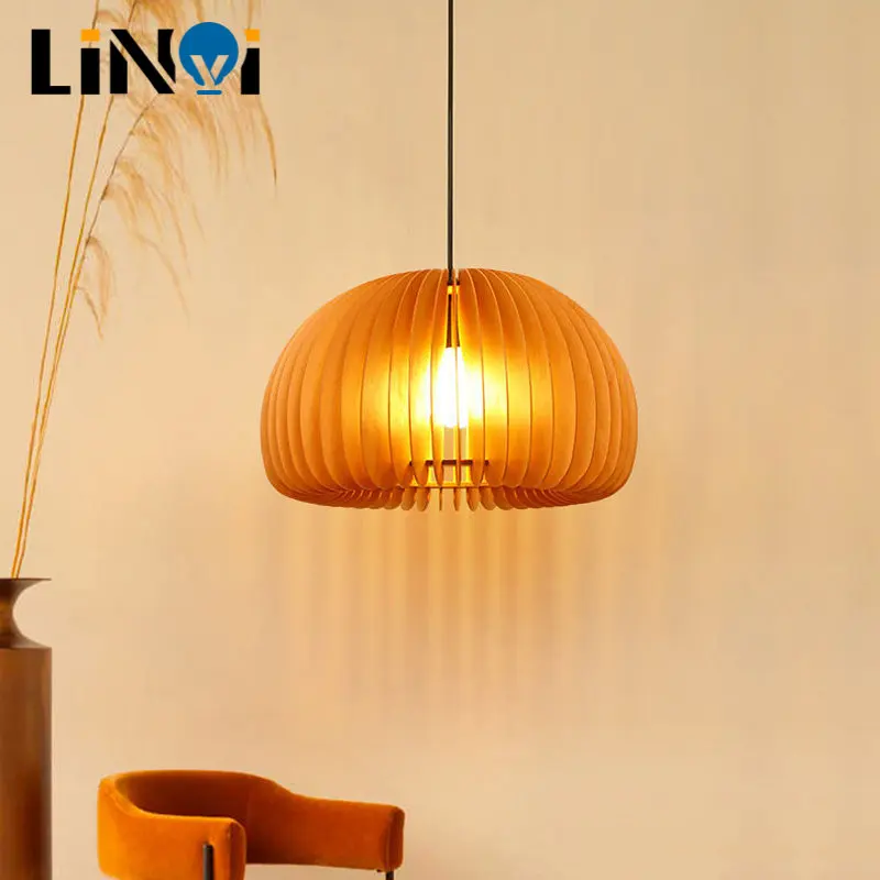 

Southeast Asia Semicircle Pendant Lamp Hand Knitted Chandeliers Dia 30cm Wire Length Wood Base Ceiling Light Room Decor