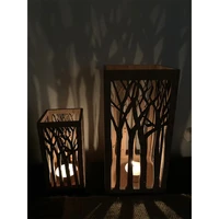 personalised wooden lantern candle holder bamboo forest tree tea light holder laser cut mothers day birthday gift