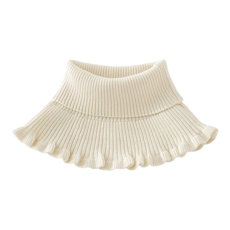 

Ribbed Knitted False Fake Collar Winter Detachable Sweater Turtleneck Dickey Vintage Solid Color Neck Warmer Scarf