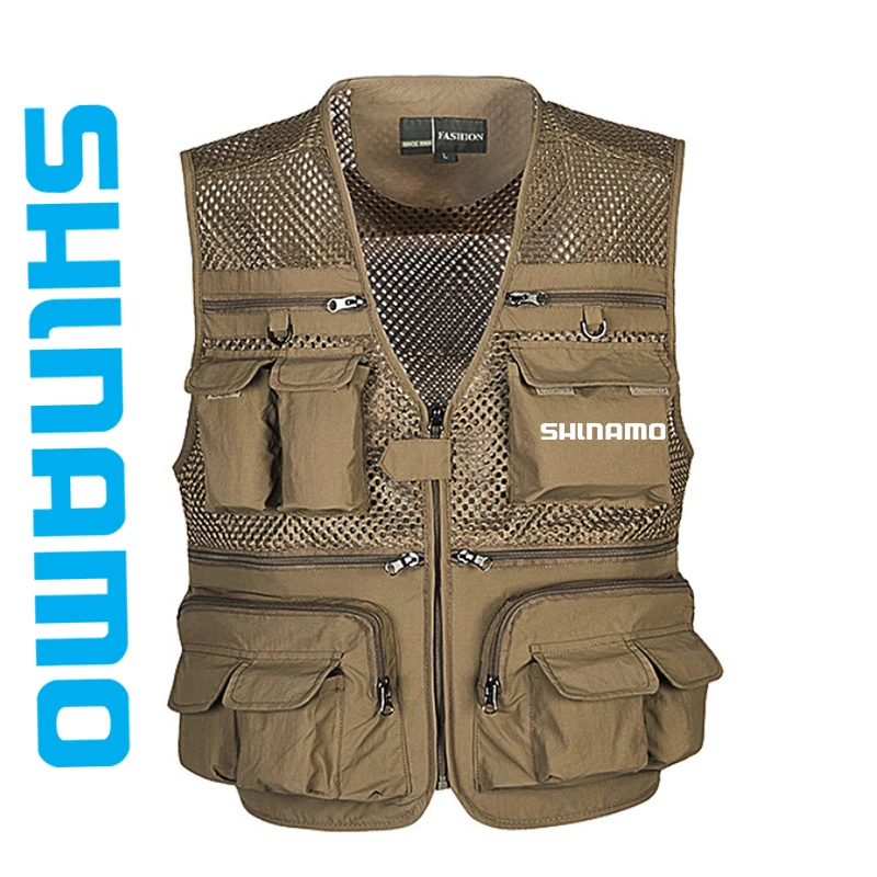 

Мужской жилет для рыбалки, тактическая сетчатая куртка для снаряжения, летняя одежда для фотосъемки с несколькими карманами, сетчатая Рабочая куртка без рукавов для велоспорта и походов