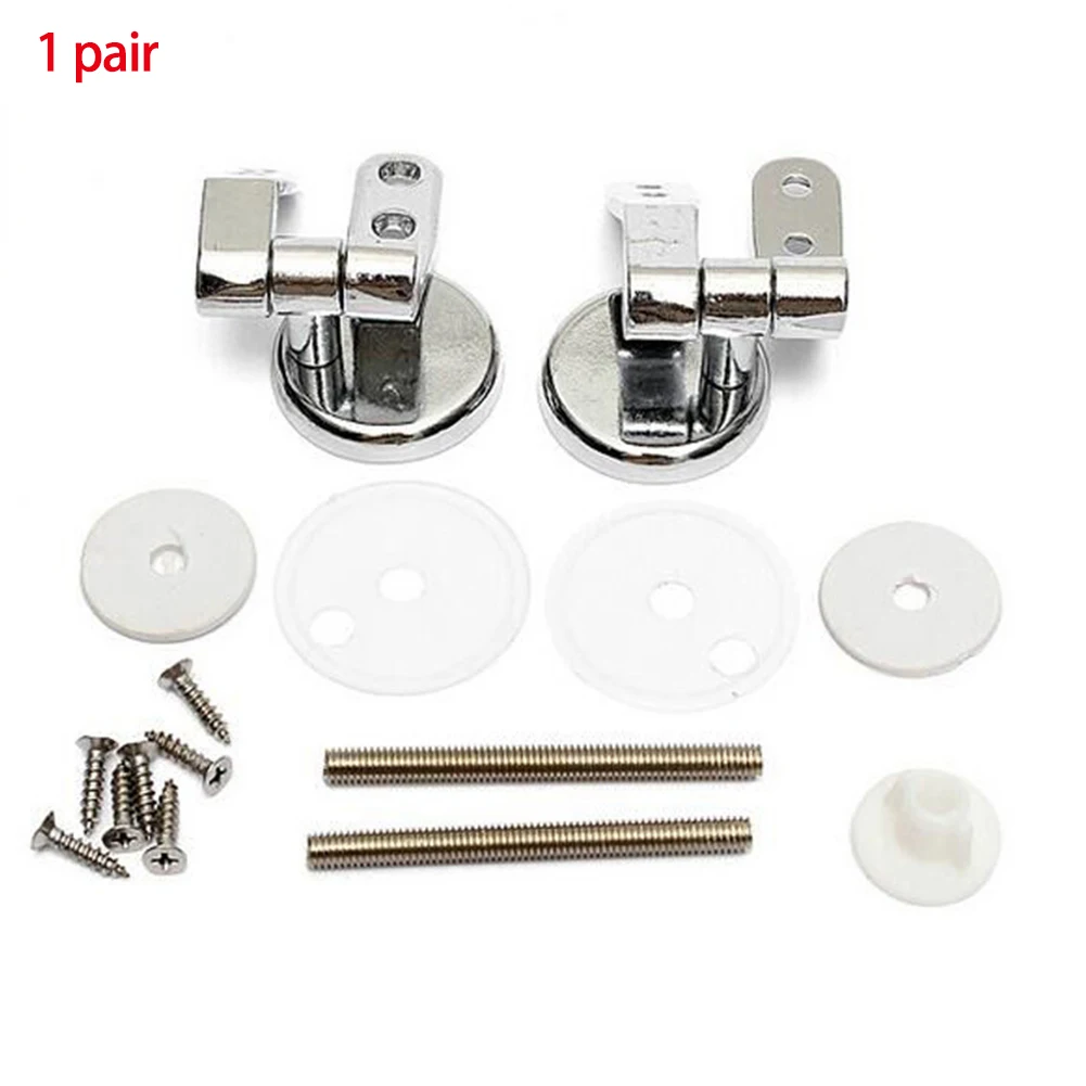 

Rustproof Silver Bathroom Easy Install Universal Fittings Durable Zinc Alloy Mountings Top Seat Replacement Toilet Hinges