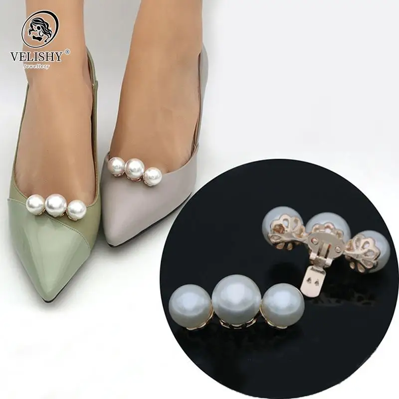 

Shoe Clip Simulated Pearl Beads Elegant DIY High Heel Charms Decoration Women Shoes Clips Buckle Fashion Clothing Sandals