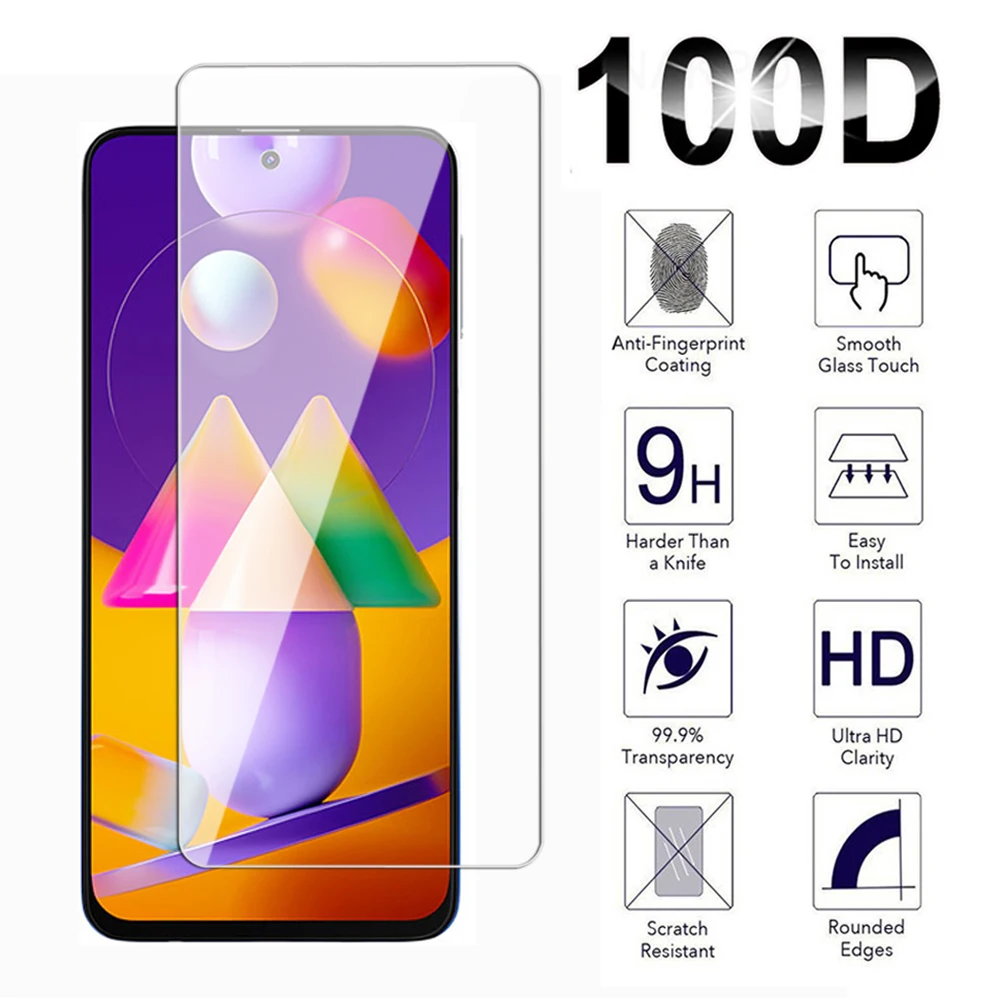 Закаленное стекло 9H для Samsung Galaxy M42 M51 M52 M53 M54 M62 M31 M32 M33 M34 4G 5G Защитная пленка экрана