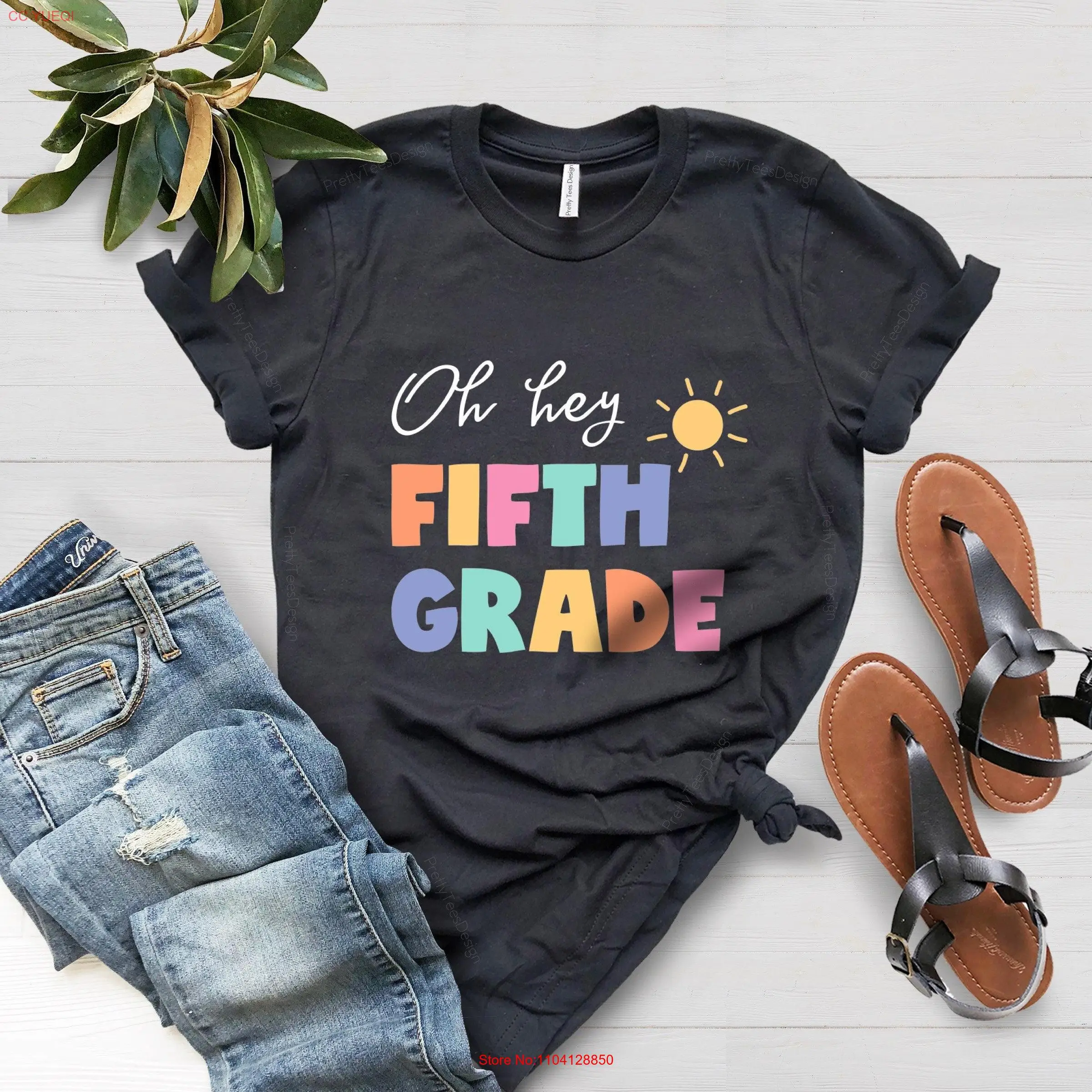 Футболка Oh Hey Fifth Grade Teacher 5th Team Squad Crew с длинными или короткими рукавами |