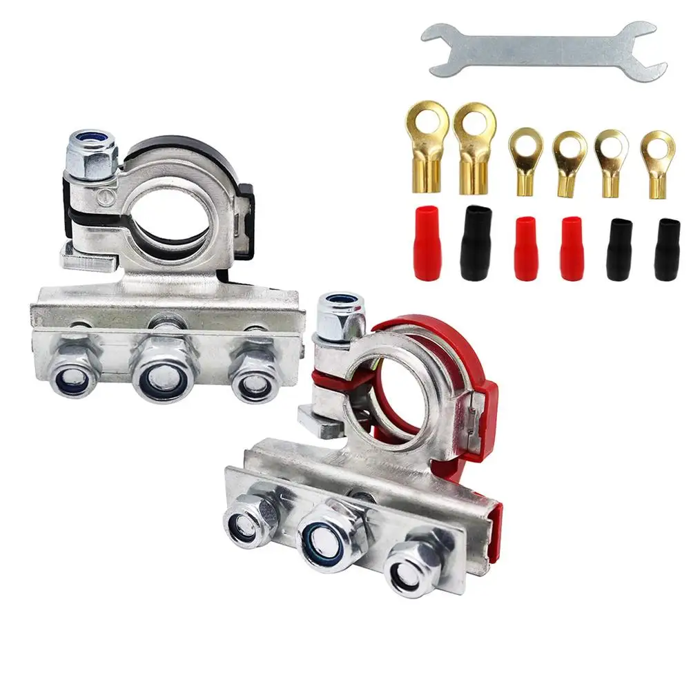 

1 пара клеммных разъемов для аккумулятора с 3 связывающими постами, положительные отрицательные клеммы для аккумулятора, аксессуары-модифи...