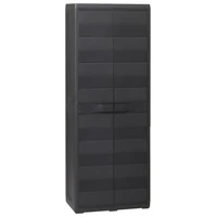 outdoor patio locker locking large storage cabinets home garden cabinet with 3 shelves black