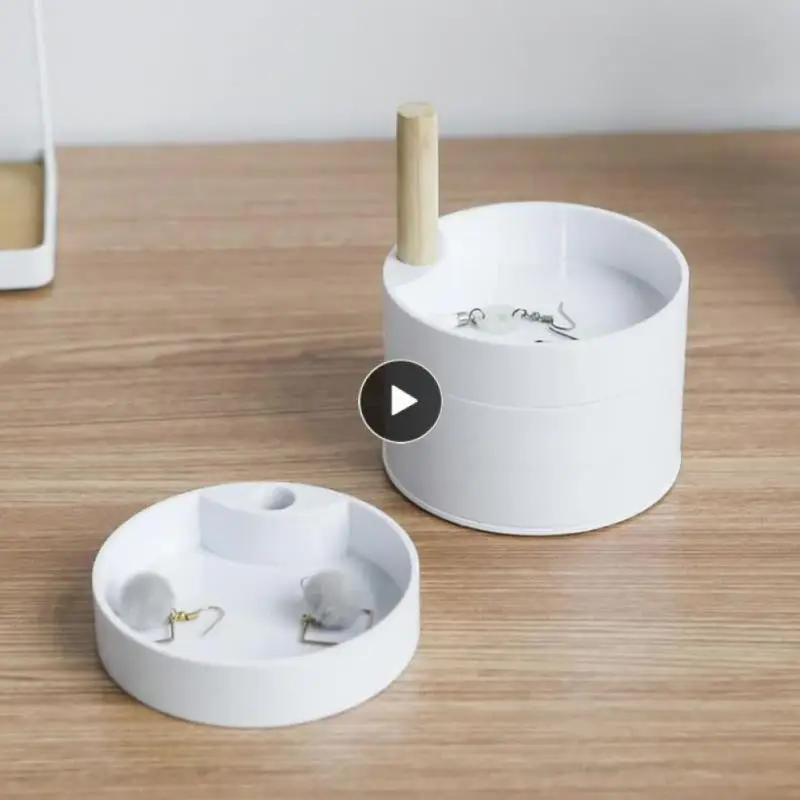 

Creative Nordic Style Jewelry Storage Box Desktop Jewelry Storage Box Multi-layer 360-degree Rotating Round Debris Box Wholesale