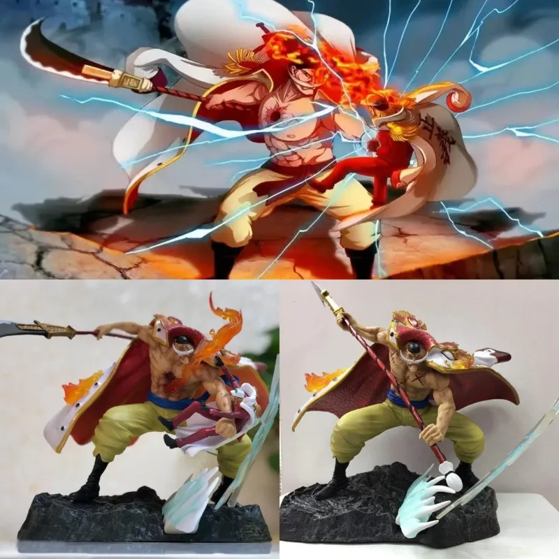 

One Pieceed Figure White Beard Edward Newgate Akainu Fight PVC Action Figure Statue 2 Stances Figuine Collectible Model Toy Gift