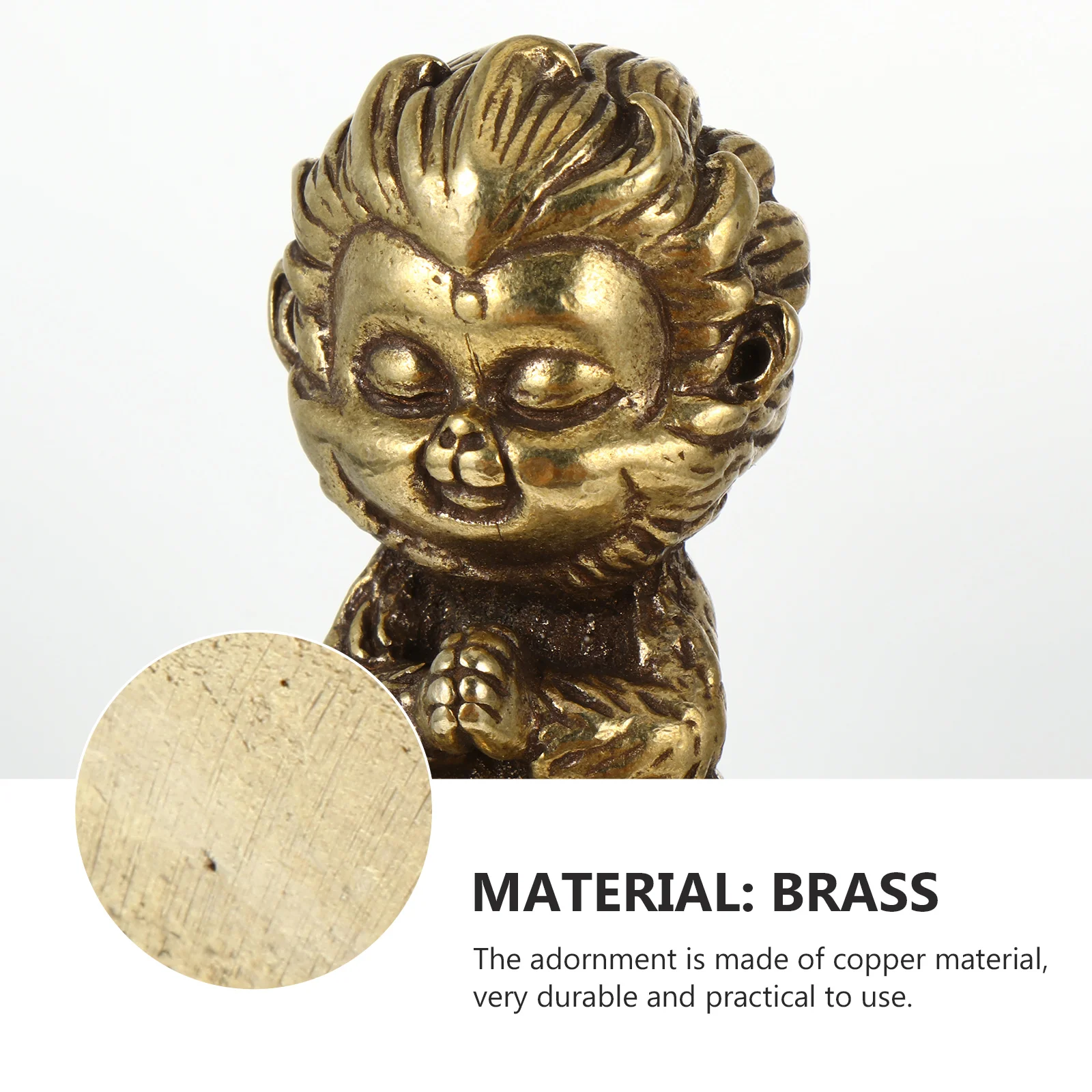 Сунь Укун украшения миниатюрная статуя Король обезьян латунь Будда медь ретро