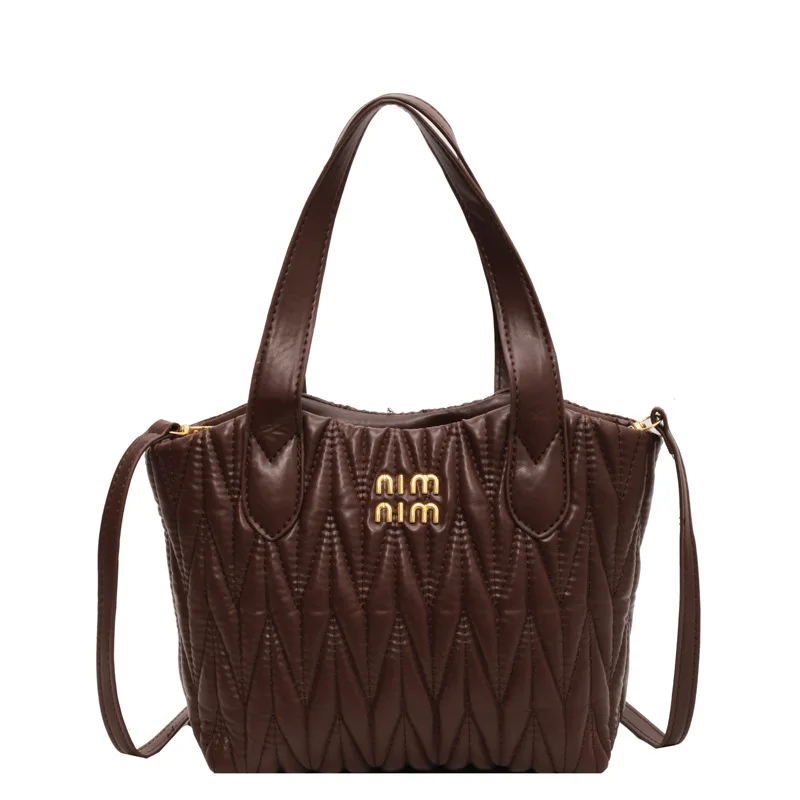 

Han Fan Trendy And Fashionable Vegetable Handheld Water Bucket Bag For Women Lazy Pleated Cloud Advanced One Shoulder