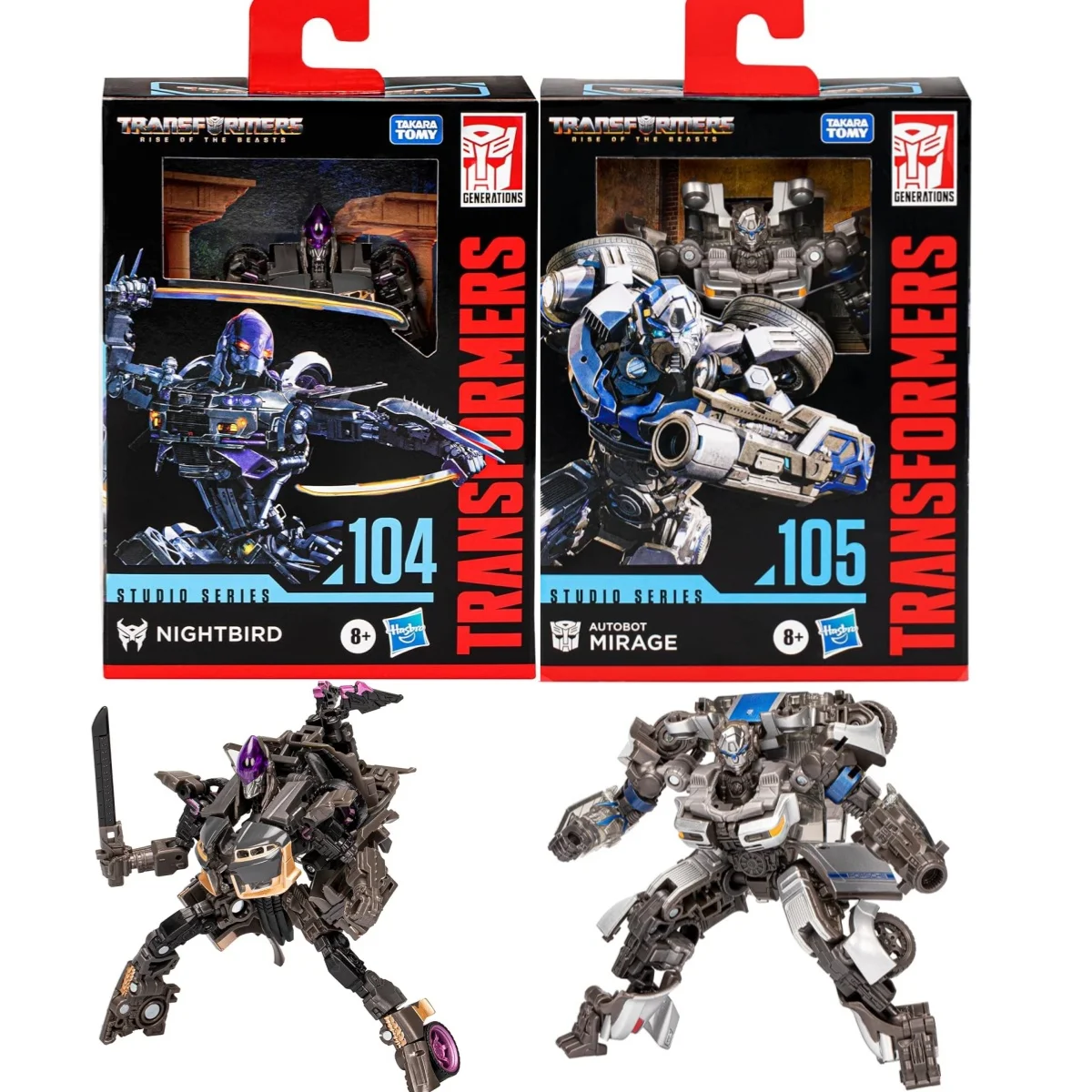 Игрушки-трансформеры Rise of The Beasts Studio Series Deluxe SS104 Nightbird SS105 Autobot Mirage 4,5-дюймовая фигурка, игрушка в подарок (art.: 3920d06cfb033) - 3920d06cfb033