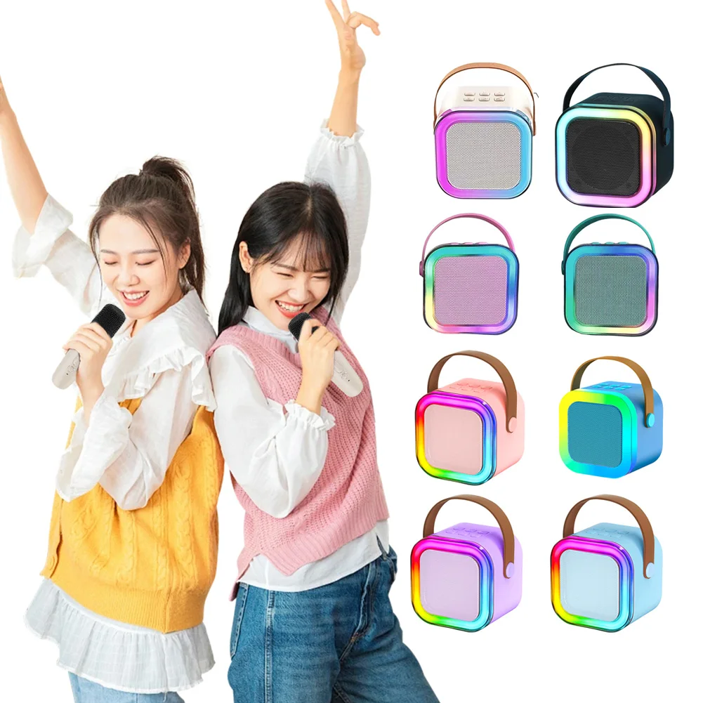 Bluetooth-совместимая игрушка-караоке 5.3 с беспроводным микрофоном мини-динамики для