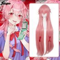 ebingoo synthetic future diary yuno gasai cosplay wig long pink straight womens girl heat resistant fiber hair wigs for costume