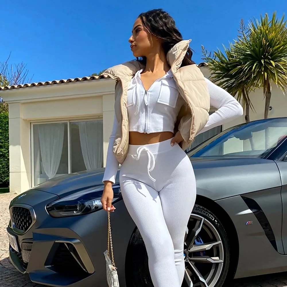 2022 Autumn and Winter New Women's Cotton Clothes Short Women's Jacket Windproof Warm Standing Collar Zipper Filled Cotton Vest