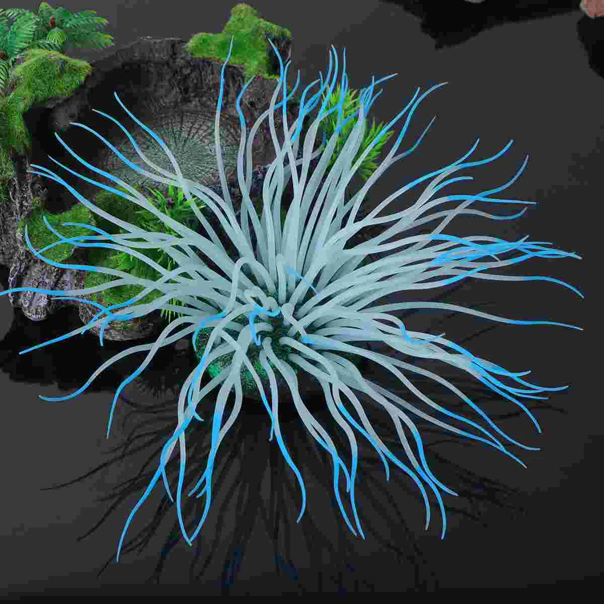 

Reusable PVC Artificial Coral Tree Fish Tank Underwater Colorful Ornament Aquarium Decoration for Home Office Shop (Blue)