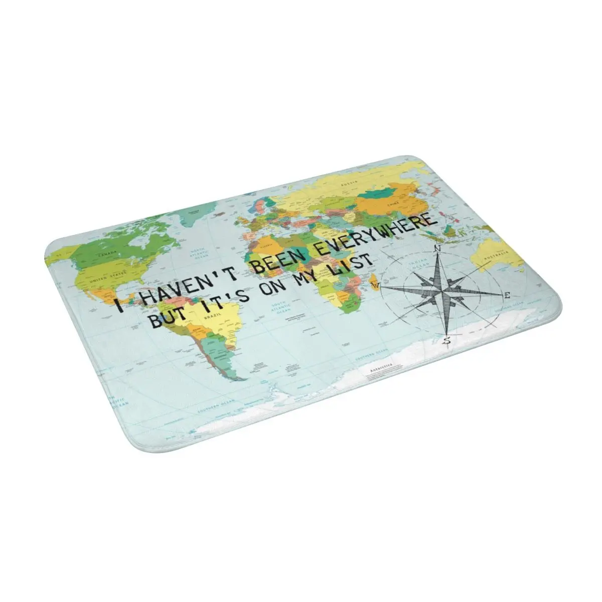 

I Haven't Been Everywhere But It's On My List Travel Quote Bath Door Floor Mat Non-slip Rug Carpet Entrance Living Room Home