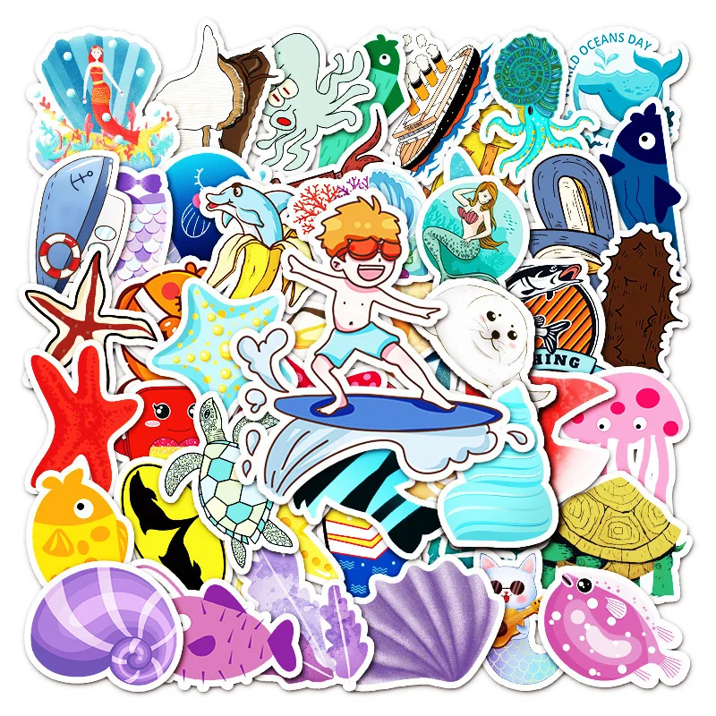 

Стикеры в виде морских животных, 10/30/50 шт.