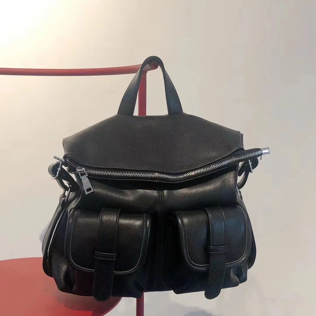 

Новый вместительный рюкзак из 100% натуральной кожи, качественная мотоциклетная сумка из спилковой кожи, текстурированные женские Наплечные сумки