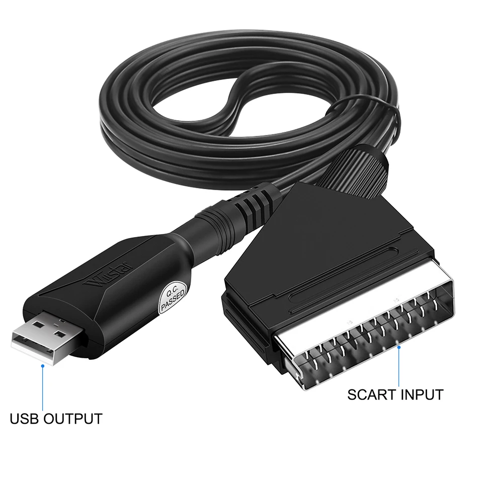

Переходник для USB 2,0, переходник для карты SCART на USB, адаптер VHS, DVD, DVR, SCART, видео на USB2.0, Кепка для аудио и видео