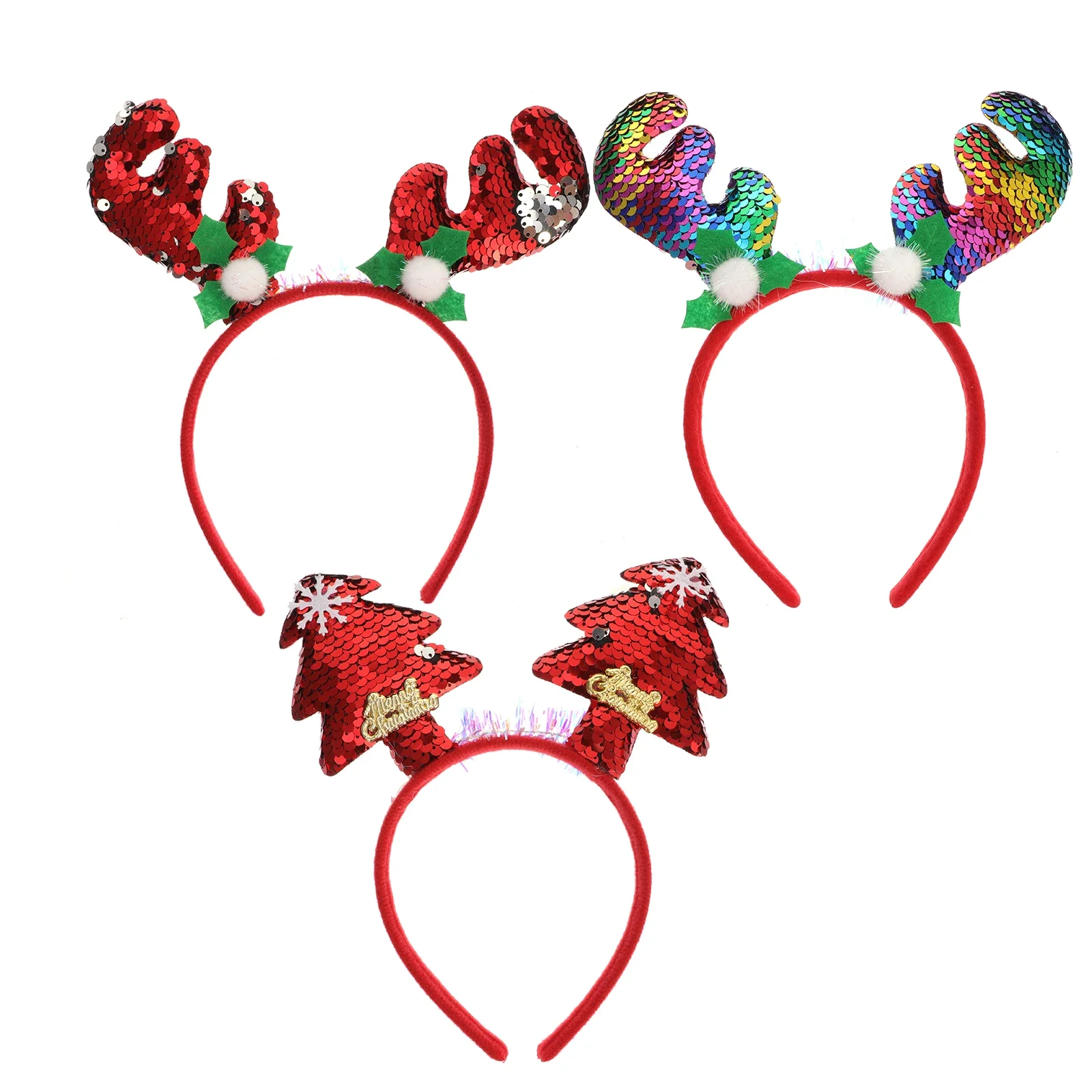 

3pcs Christmas Hair Hoop Creative Antlers Cute Photography Prop Hair Band for Unisex Decoration Christmas