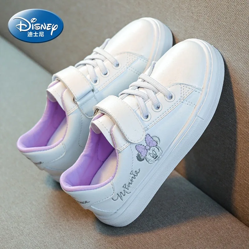 

Disney children's shoes cartoon Minmini casual shoes spring autumn new embroidered soft bottom breathable girl white sneakers