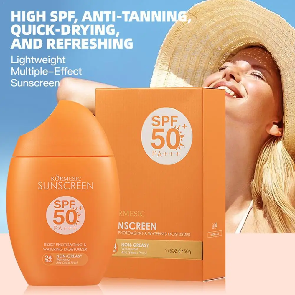 Фото KORMESIC 50 г легкий мультиэффектный солнцезащитный крем увлажняющий SPF50 PA+++ для лица всего тела защитный крем увлажняющий уход за кожей №1