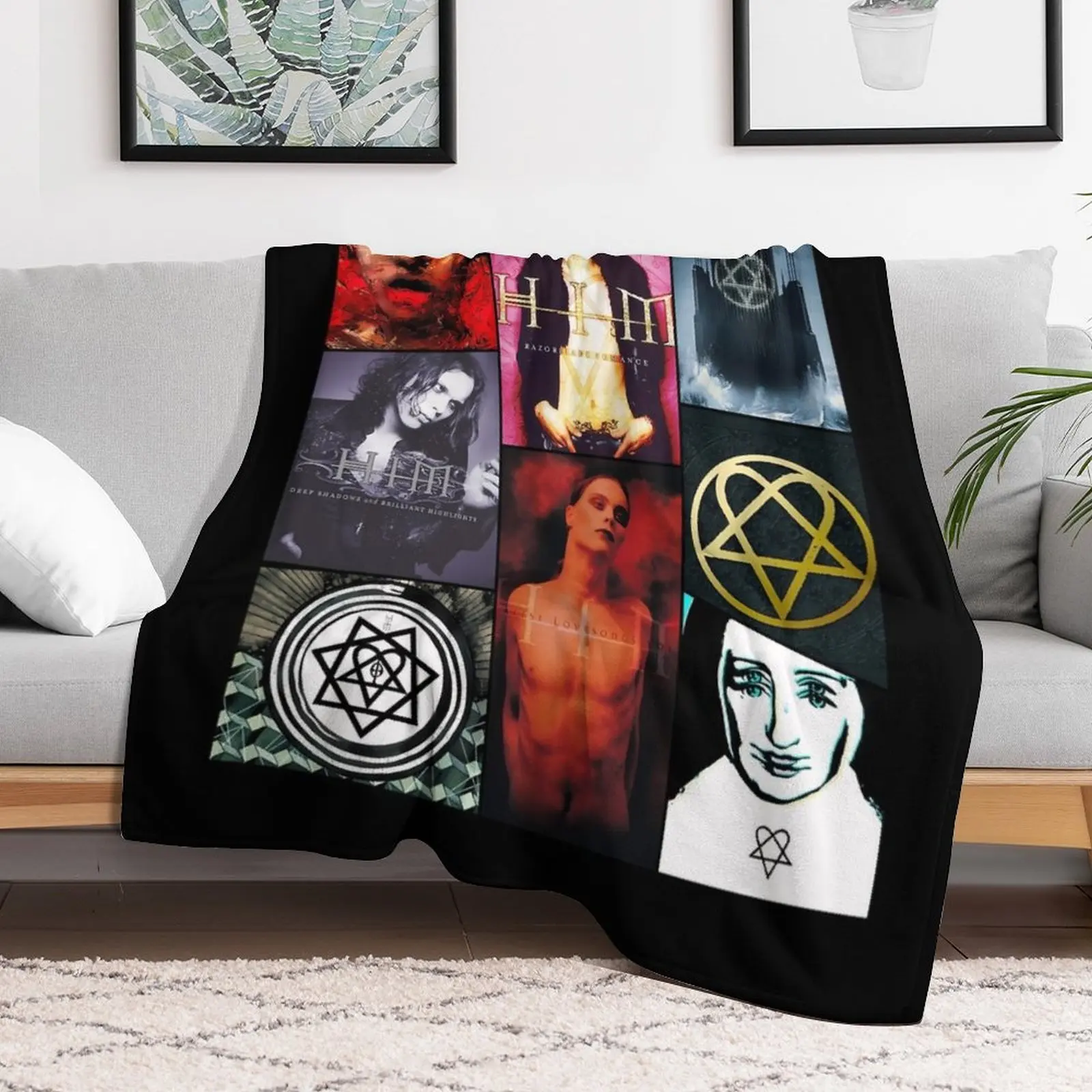 Обложка альбома Him Band коллаж чехол Heartagram Ville Valo плед на диван декоративные одеяла