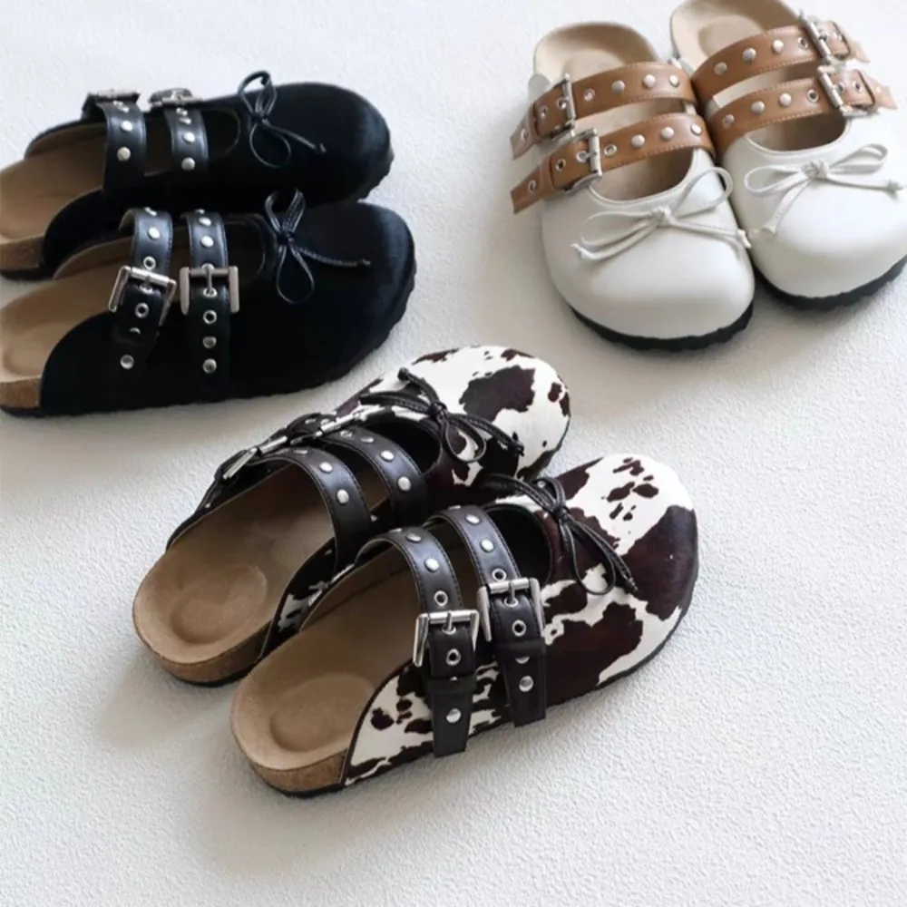 Zapatillas de suela gruesa Baotou para mujer huecas con hebilla informales Damodas resistentes al desgaste suave