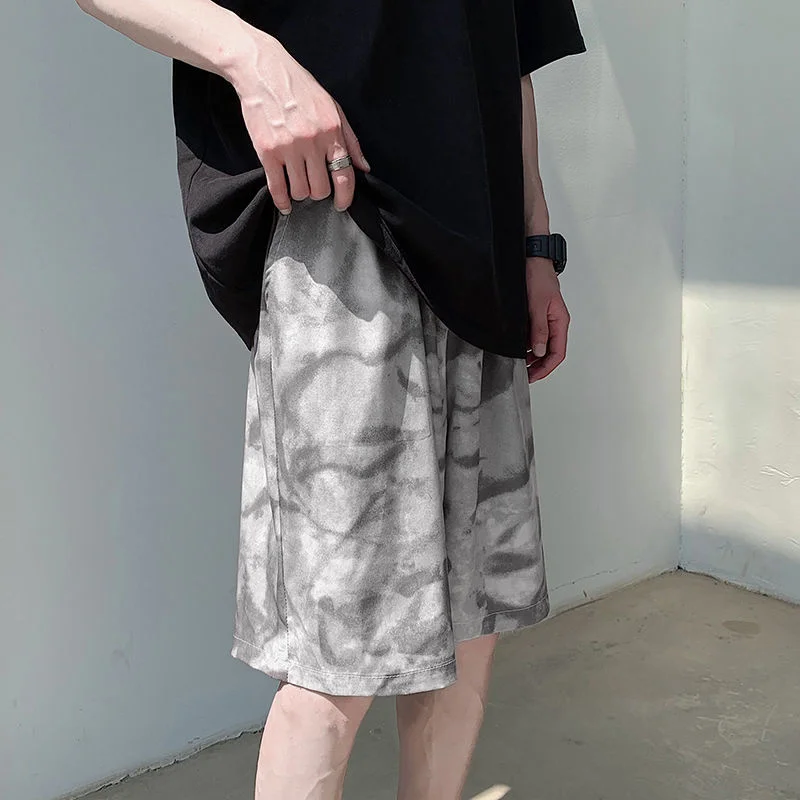 

NoEstaMal Camouflage Men Shorts Summer Harajuku Tie Dyed Casual Short Pants Oversize Knee Length Elastic Waist Sport Trousers