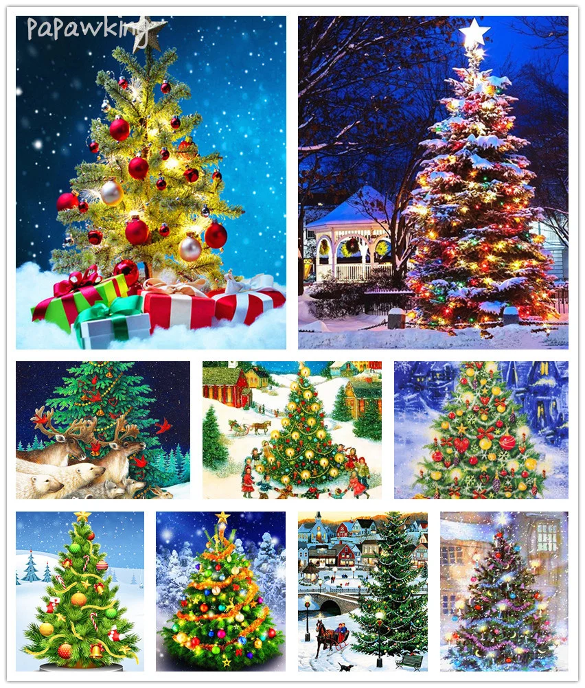 

5D Diy Christmas Trees Diamond Painting Full Diamond Cross Stitch Kit Mosaic Home Wall Art Embroidery Decor Christmas Gifts
