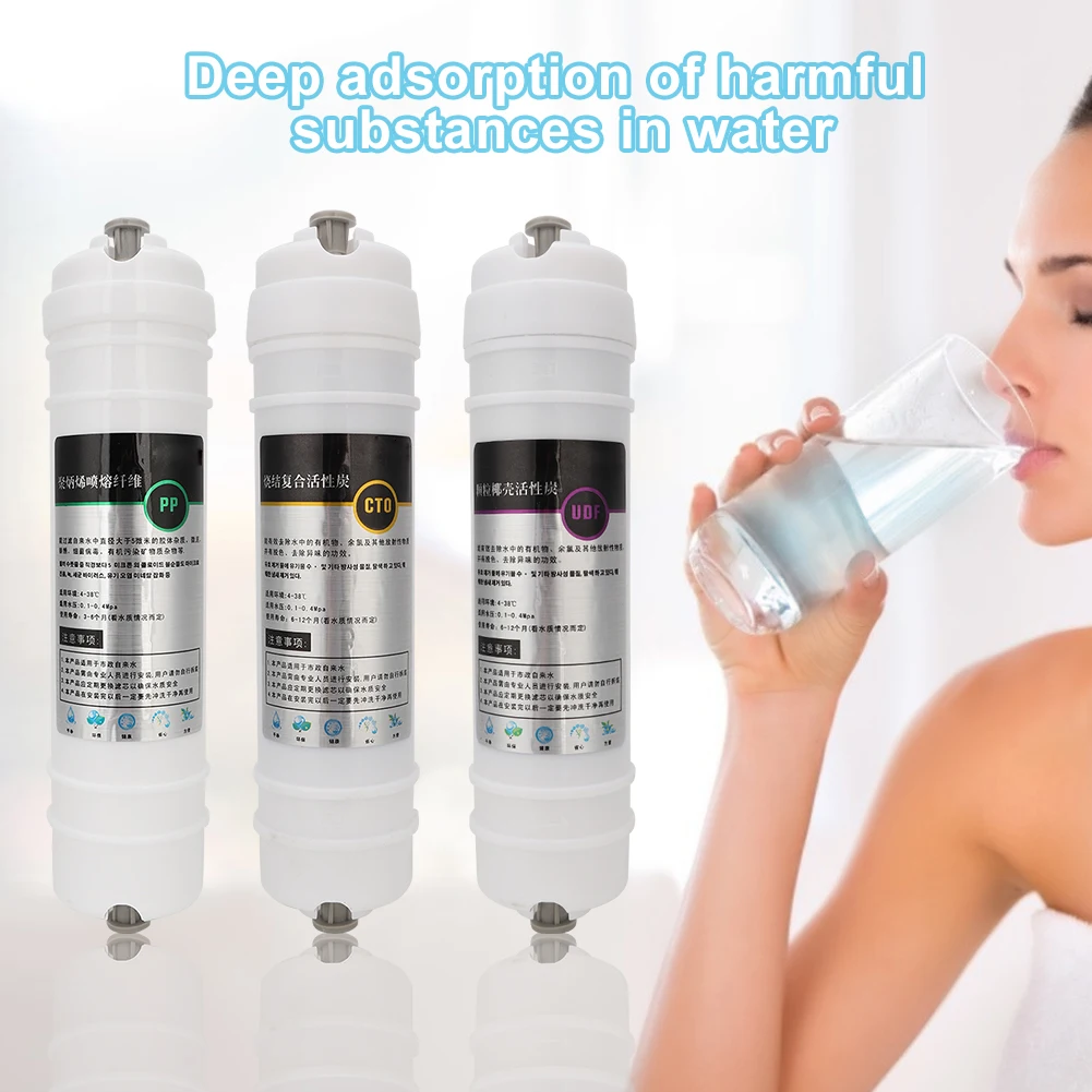 

10-дюймовый 3-ступенчатый быстросъемный фильтр для воды PP UDF CTO, домашние фильтры для воды, домашний кухонный Фильтр-Картридж