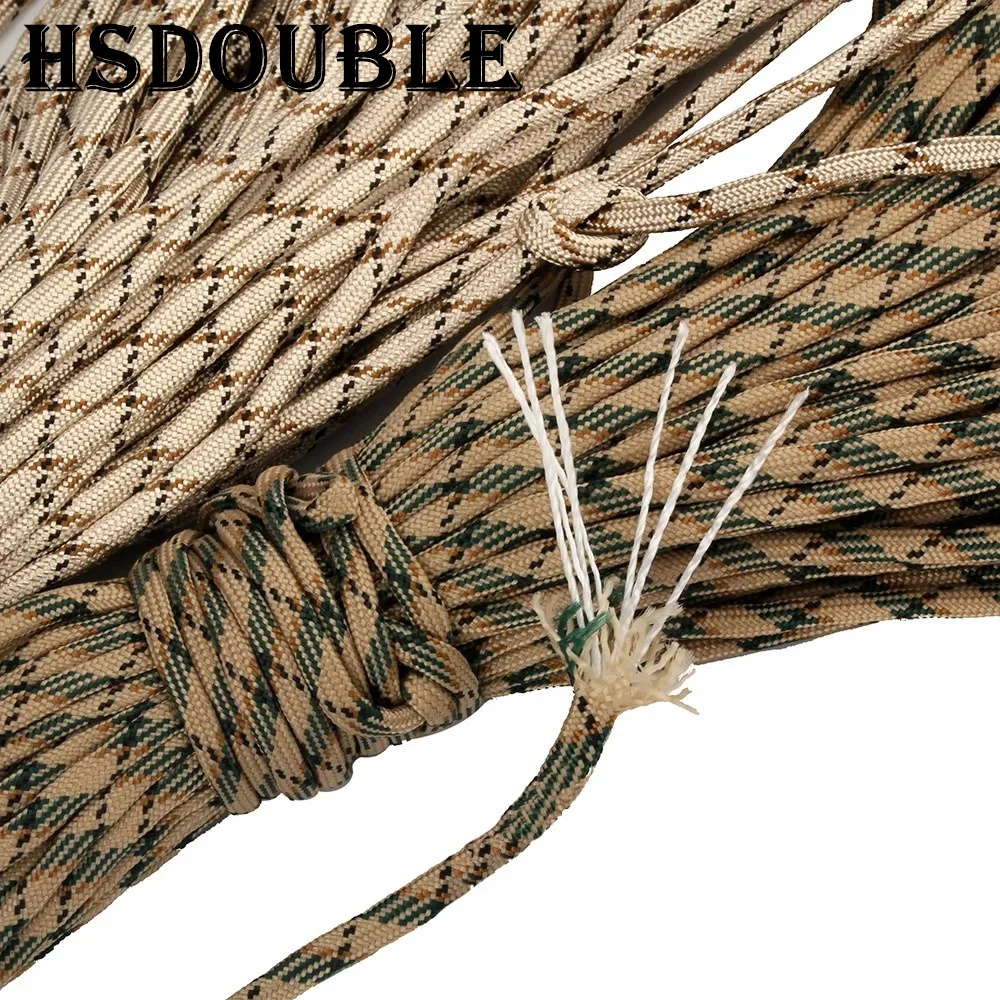 1pc 100FT 550 Paracord Parachute Cord Lanyard Mil Spec Type III 7 Strand Core For Climbing Camping Buckles Bracelet 1-40