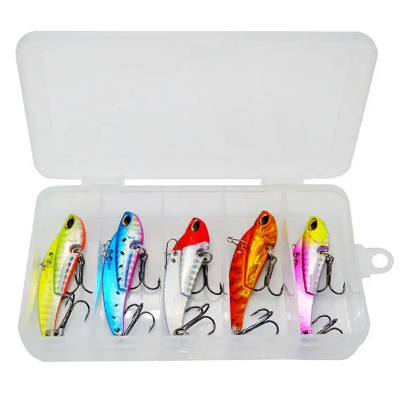 

5pcs/box 6.5cm 20g Metal VIB Shake Fishing Lures Baits, Durable Freshwater Seafishing Bass Fishing Lures