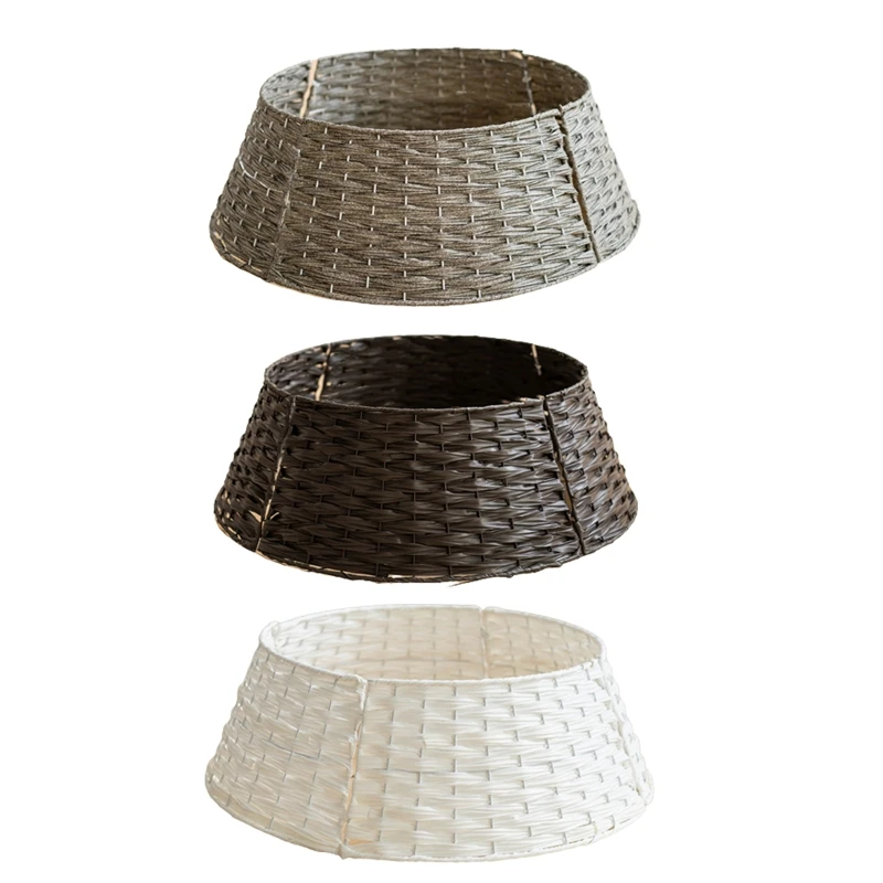 

Christmas Tree Skirt Retro Round Basket Xmas Trees Foot Decor Collar