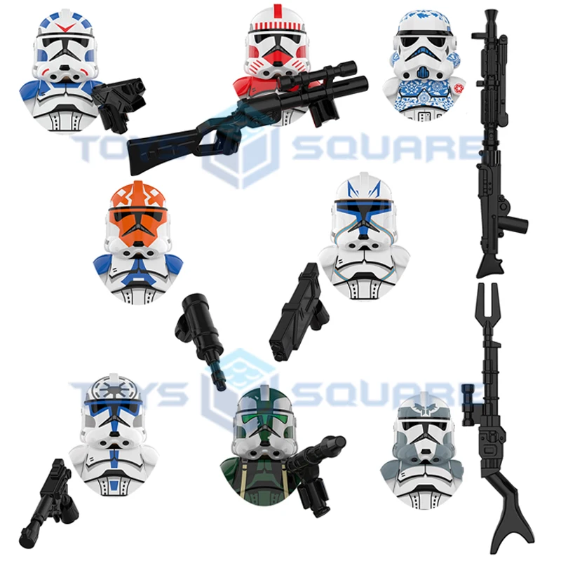 

The 501st Legion Shock Trooper Jesse Stormtrooper Wolfpack Commander Gree Rex Ahsoka Model Building Blocks MOC Bricks Set Toys