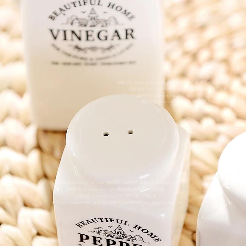 Japanese Style Ceramic Seasoning Bottle Vintage Of Vinegar Oil Food Container Spices Storage Box Kitchen Jars 1set - купить по
