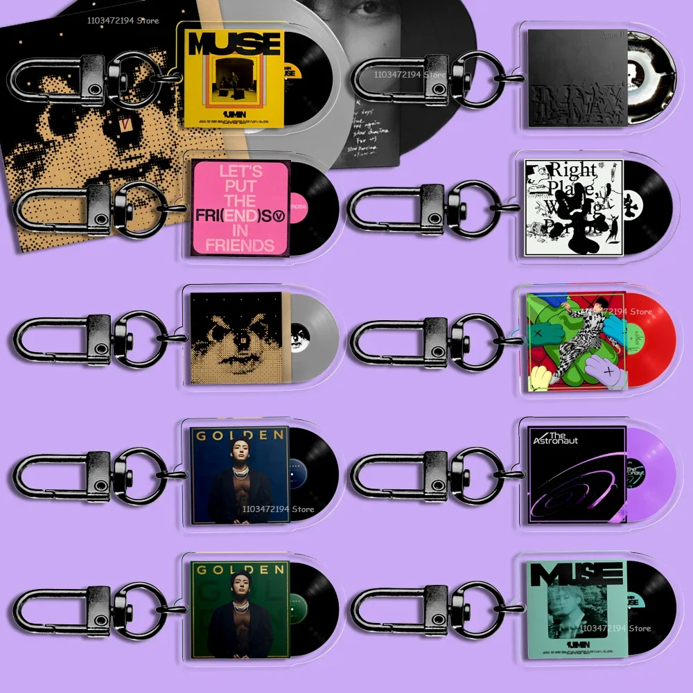 Акриловый мини-брелок с виниловой пластиной Kpop альбом GOLDEN MUSE LAYOVER FACES INGIDO брелок