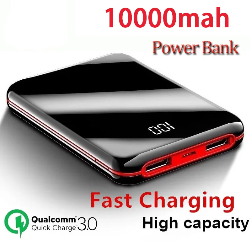

10000mAh Display Mini Power Bank with External Battery Power Bank for Xiaomi lphone 30000 mAh Portable Charger