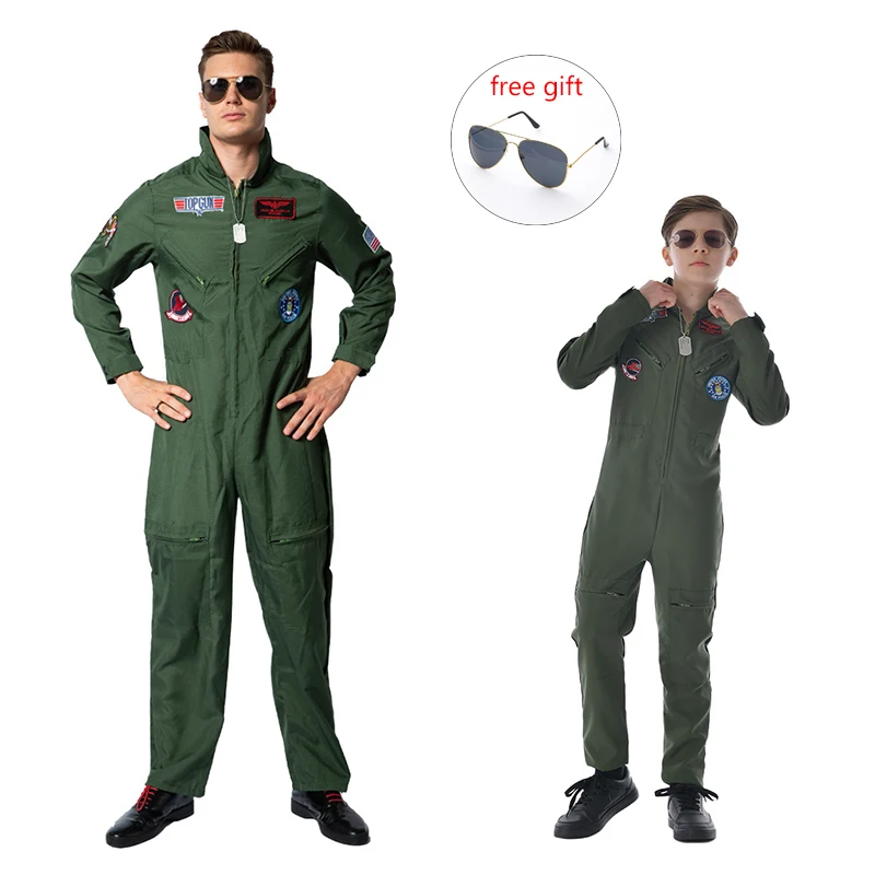 Top Gun: Maverick Cosplay Costume Military Pilot uniform For Kids Adult halloween American Airforce Uniform Flight Suit Jumpsuit