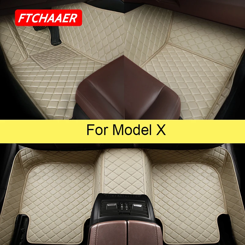 

FTCHAAER Car Floor Mats For Tesla Model X Foot Coche Accessories Auto