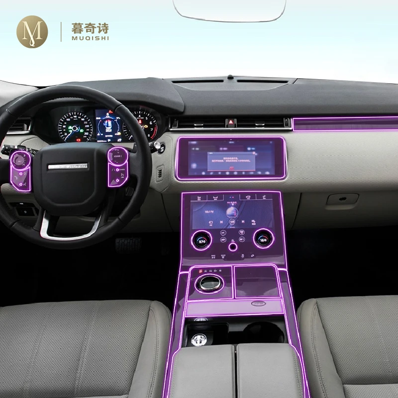 

For Land Range Rover Velar 2017-2020 Car interior accessories film transparent TPU-PPF console Anti-scratch resist film refit