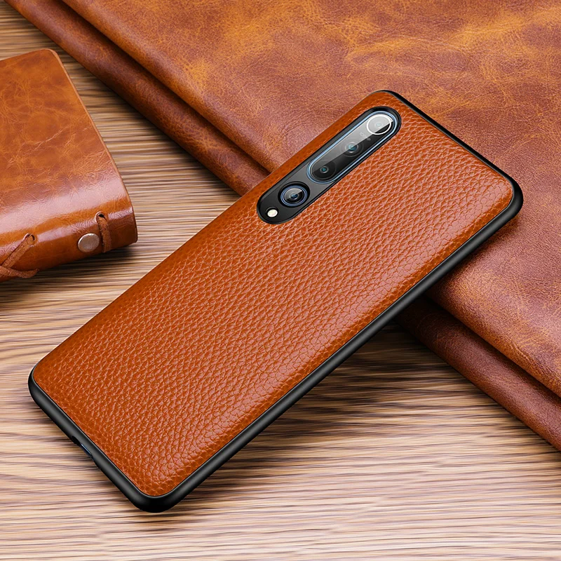 Luxury Lichee Shockproof Full Protective Genuine Leather Phone Case For Xiaomi Mi 10 Mi10 Pro Cases Cover For Xiaomi 10 Ultra